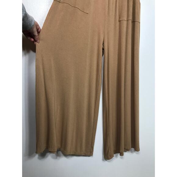 Vada Winter x Maverick Womens Pants Wide Leg Tan Casual Lounge Boho Minimalist - Picture 5 of 8